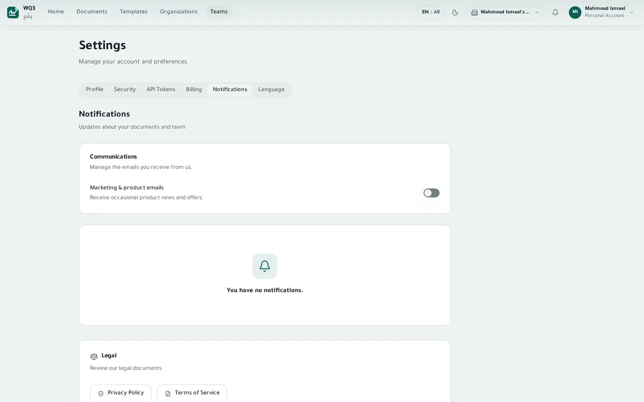 Settings & notifications